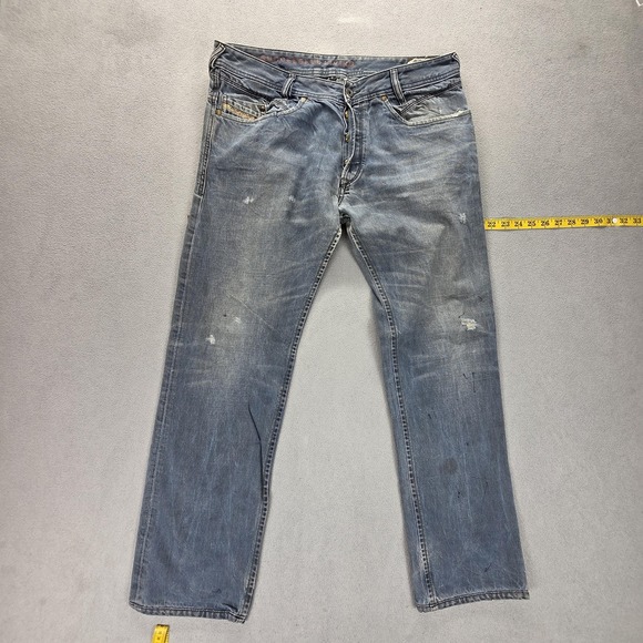 Diesel Other - Diesel Jeans Mens 33x32 Blue Iakop Regular Slim Tapered Button Fly Italy 0804J